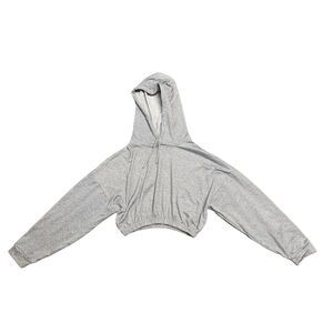 Charlotte Russe Gray Long Sleeve Crop Hoodie Sweater, Large, Used